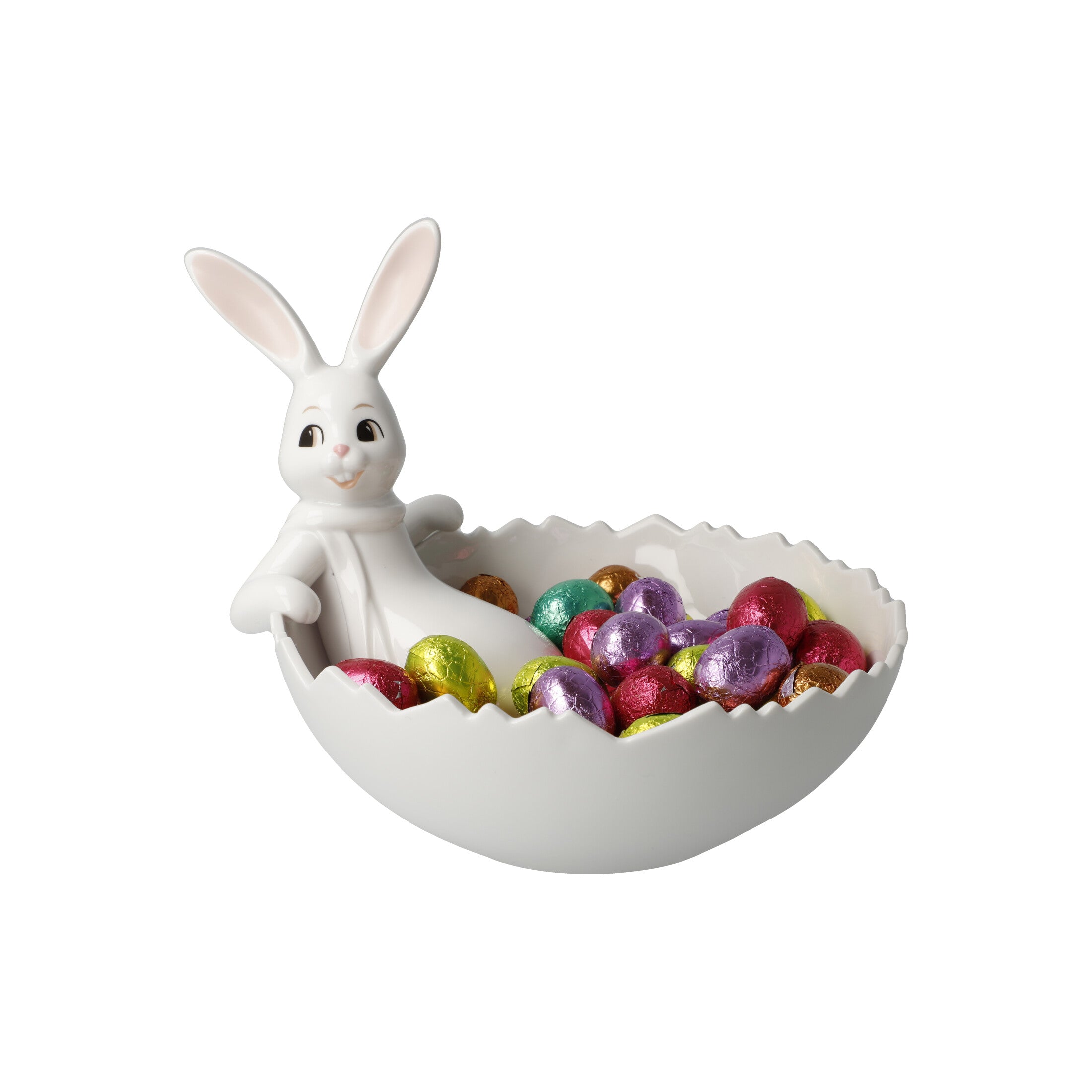 Goebel-Figur-Hase-Snow-White-Sweets-for-my-Sweet-mit-Schale-berlindeluxe-ei-weiß-hase-schal