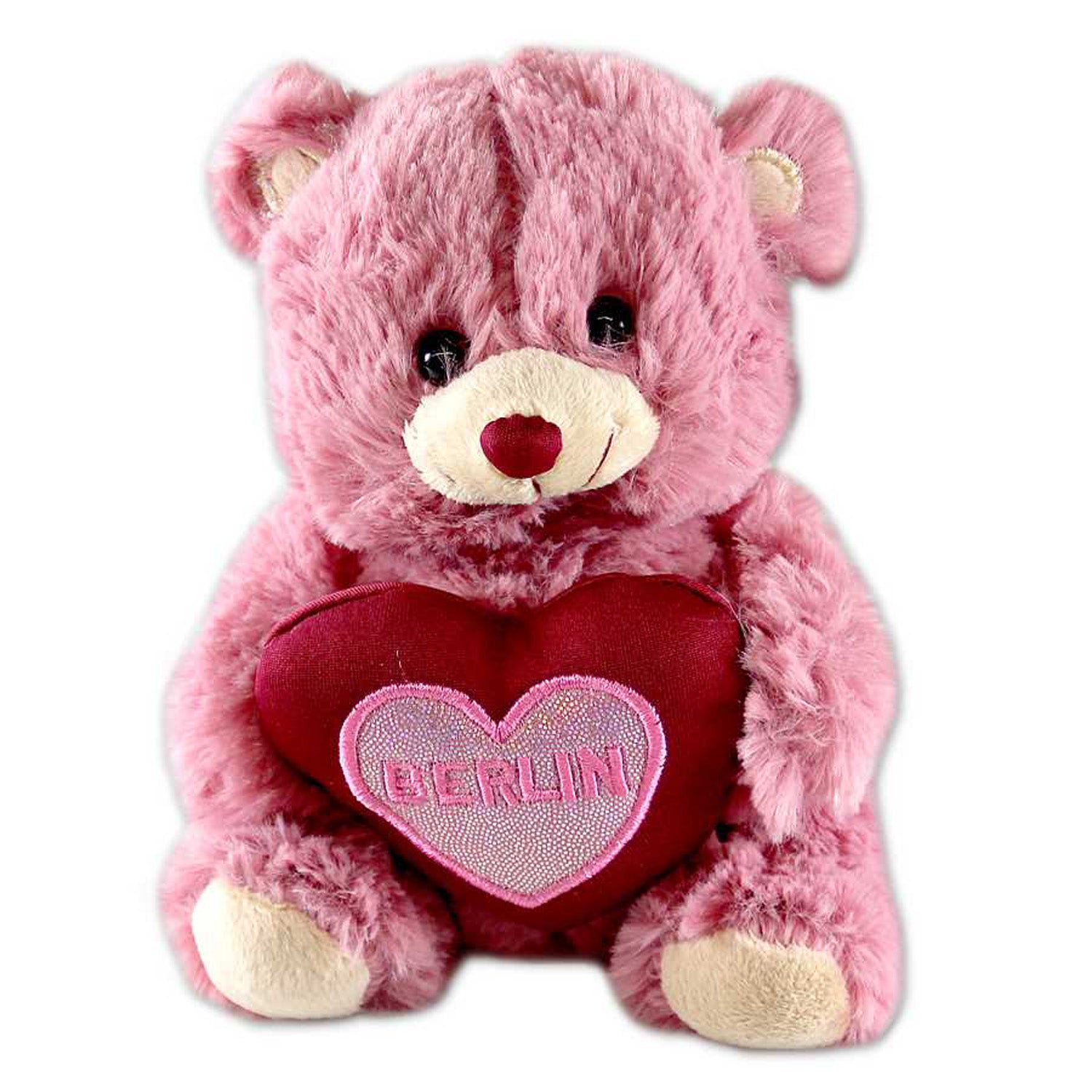 Bär mittel 15cm rosa Herz Glitter Berlin