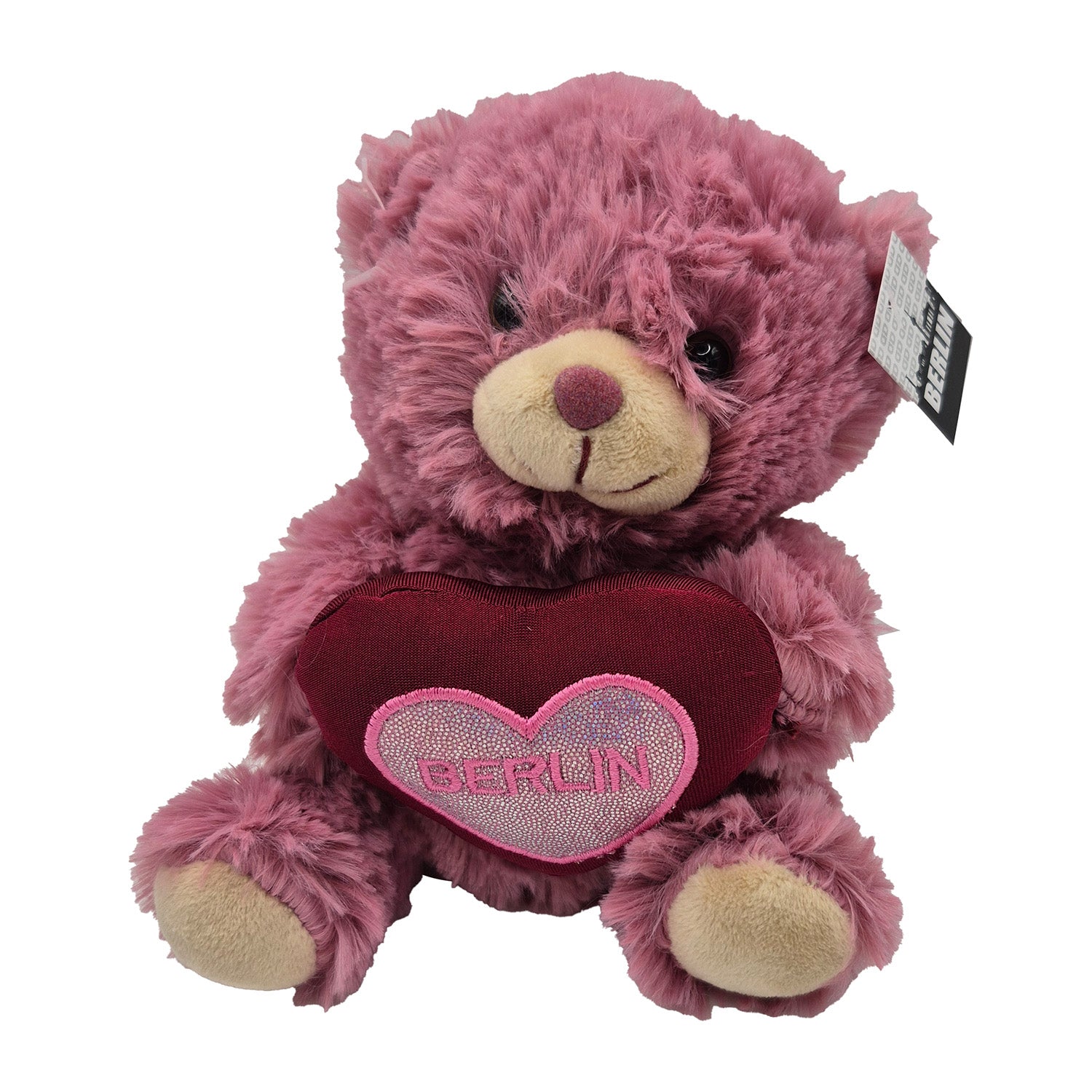 Bär mittel 15cm rosa Herz Glitter Berlin