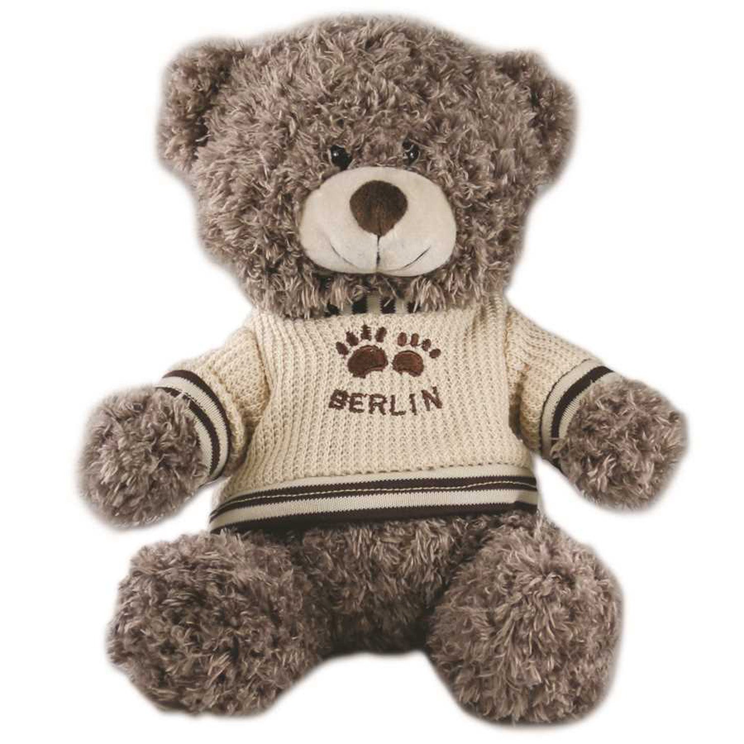 Bär groß 20cm Berlin Pulli mit Tatzen grau/braun