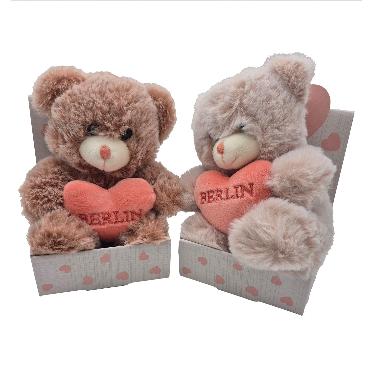 Bär klein 12cm in box rosa sort.