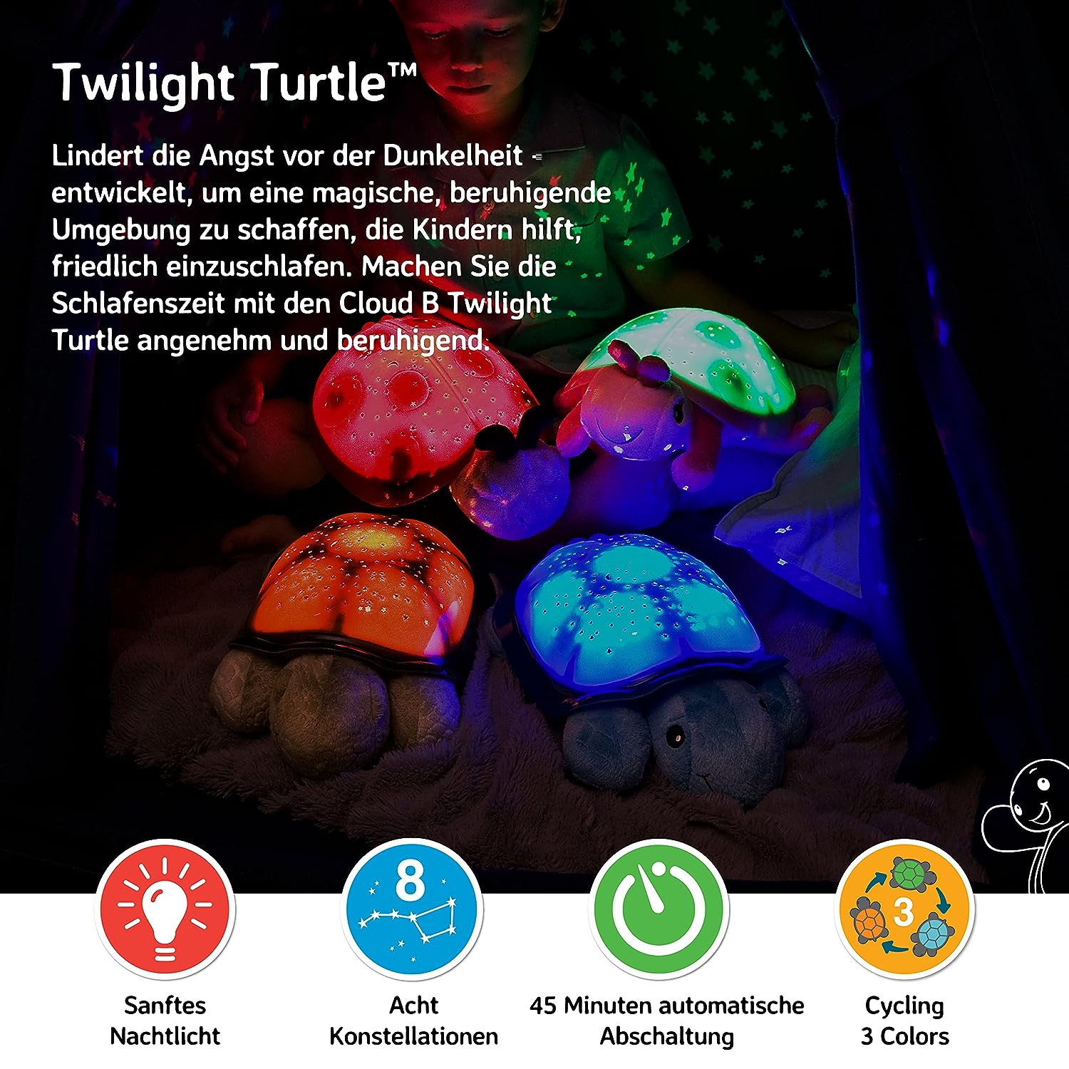 Twilight Turtle Blau Nachtlicht