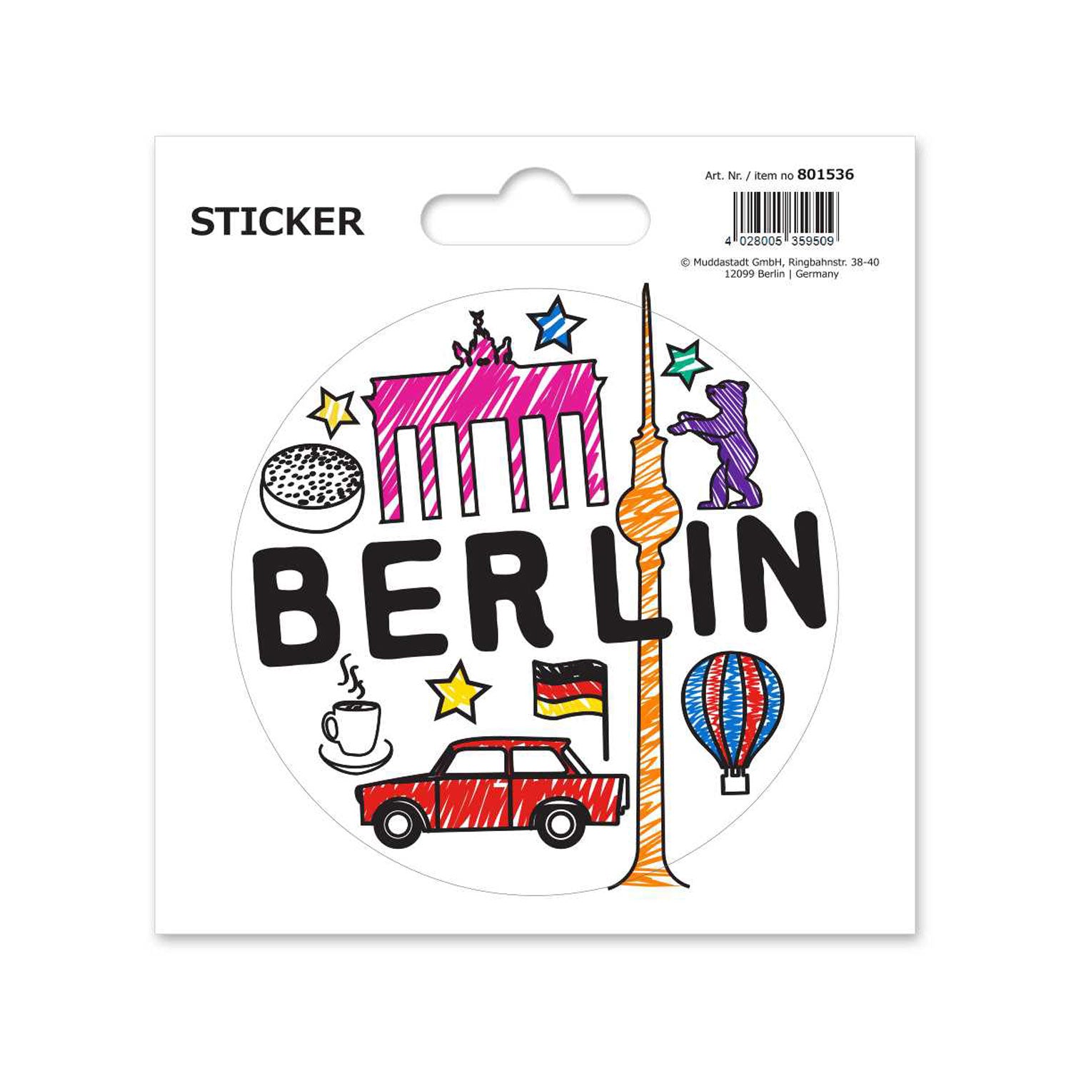 Sticker Scribble Berlin weiß