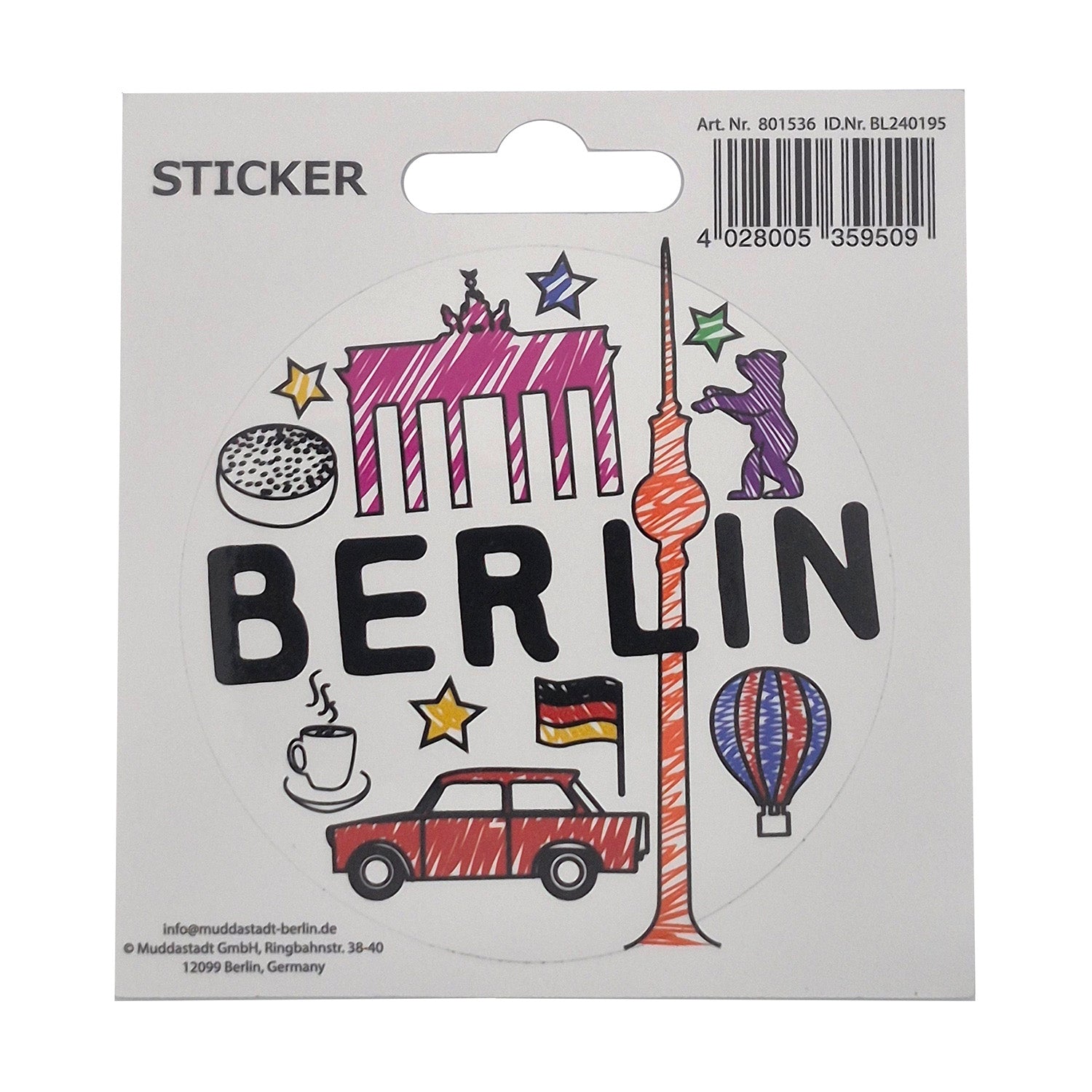 Sticker Scribble Berlin weiß