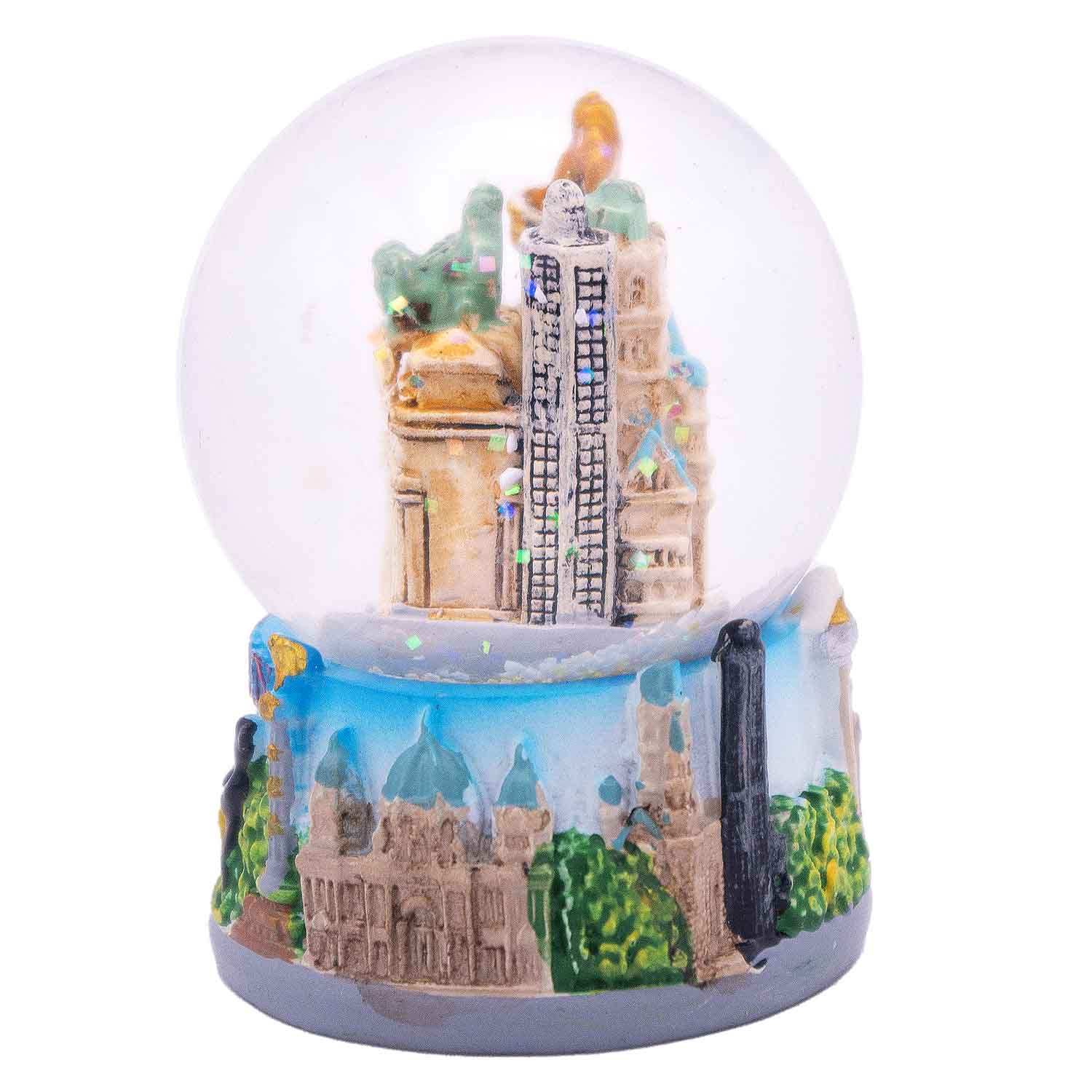 Schneekugel klein 4,5cm Berlin Skyline himmelblau, 3er