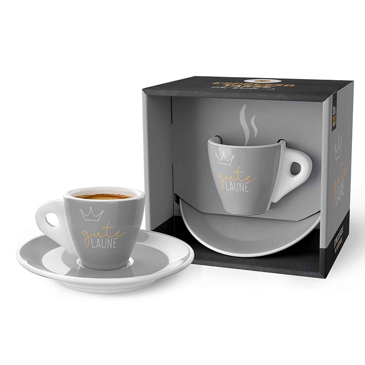 la vida Espresso-Tasse mit Unterteller 50ml verschiedene Motive