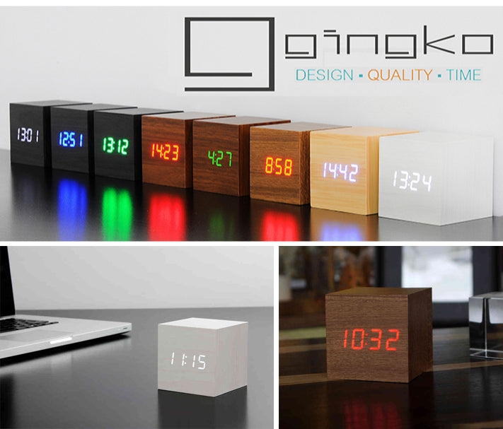 Gingko CUBE - Sound Sensor - Design Wecker Uhr