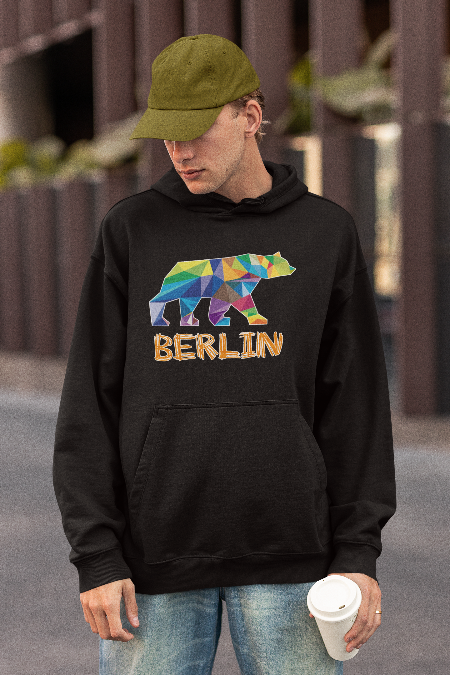 Hoodie "Berlin Bärcolor schwarz"