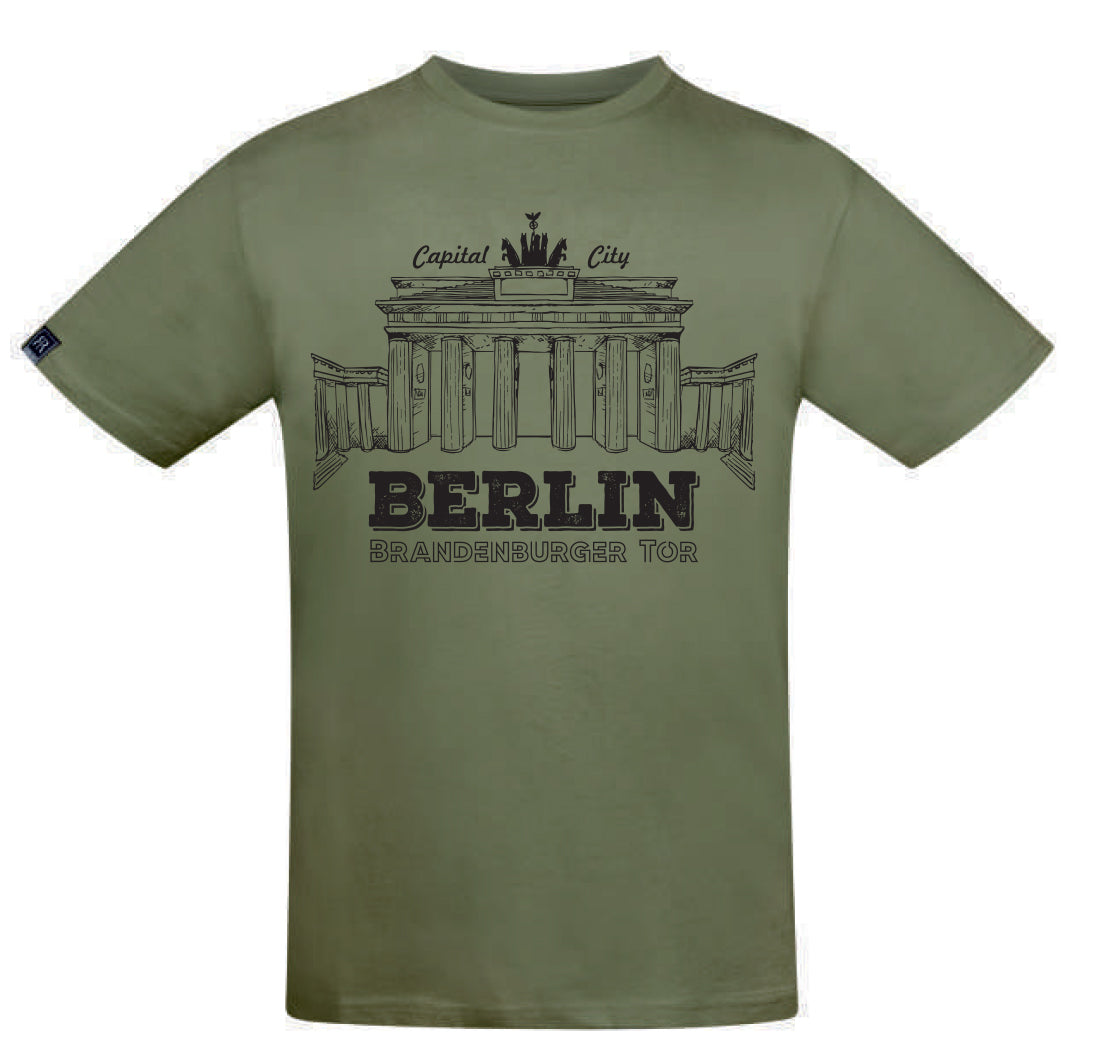T-Shirt-Brandenburger-Tor-oliv-von-Robin-Ruth-berlindeluxe-brandenburgertor-dunkelgruen