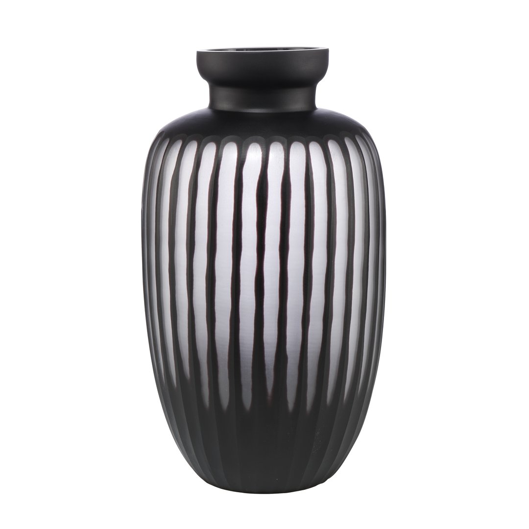 Vase Black Carved groß