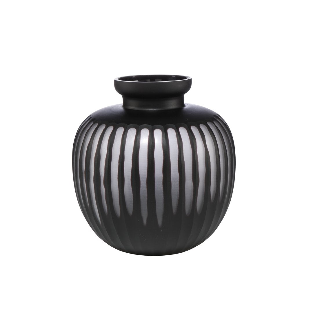 Vase Black Carved