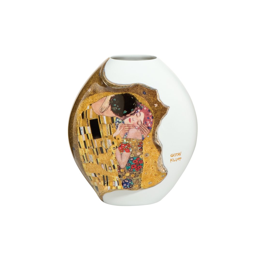 Porzellanvase-Klimt-Der-Kuss-M-Goebel-berlindeluxe-vase-kuessen-frau-mann