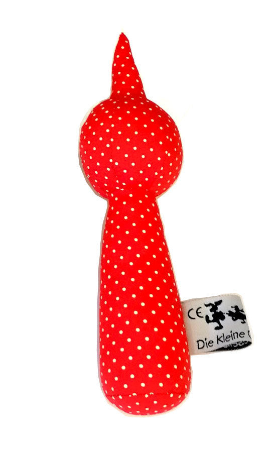 Baby rattle TV tower dots red