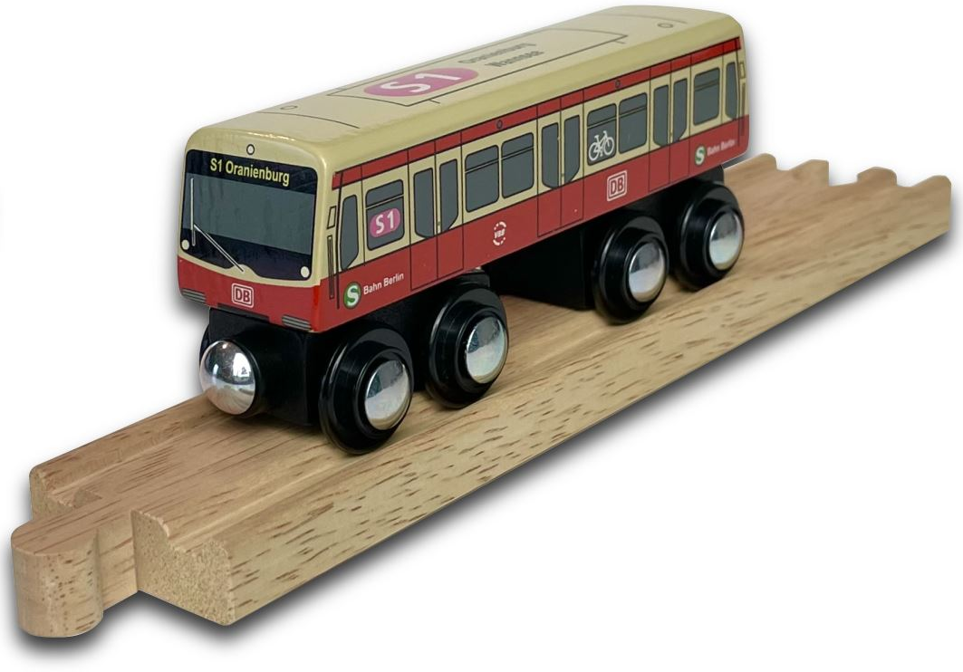 Miniature wooden S-Bahn Berlin S1 to play with