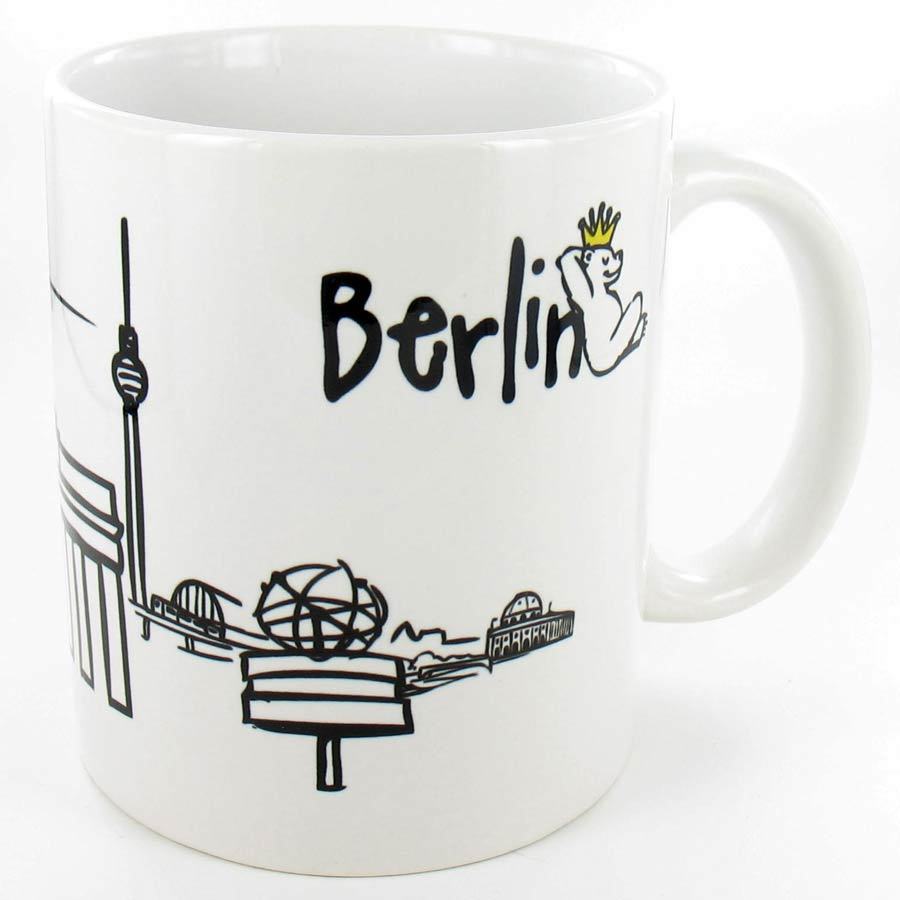 Tasse Berlin Skyline Keramik Weiss