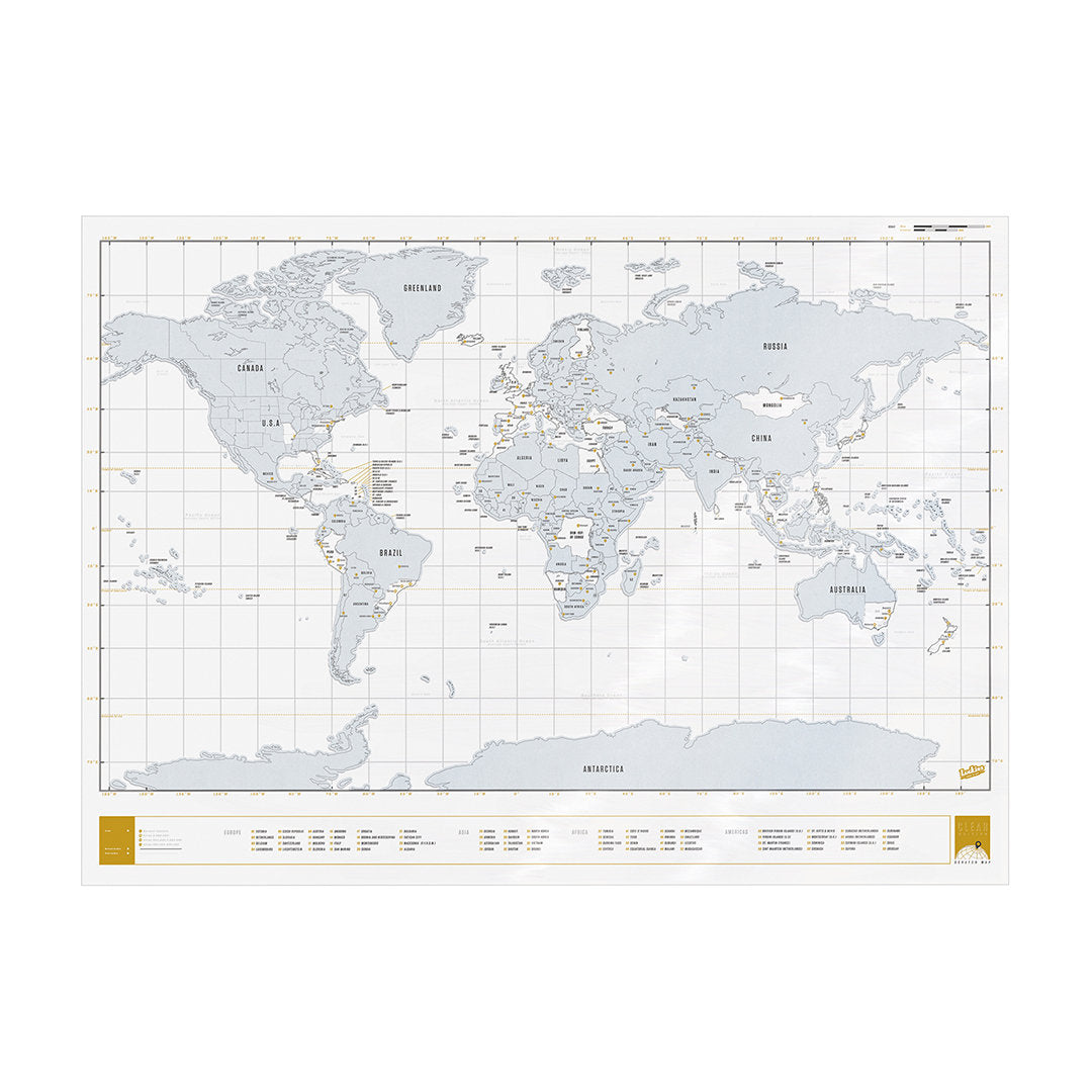 Transparente Scratch Map - Weltkarte