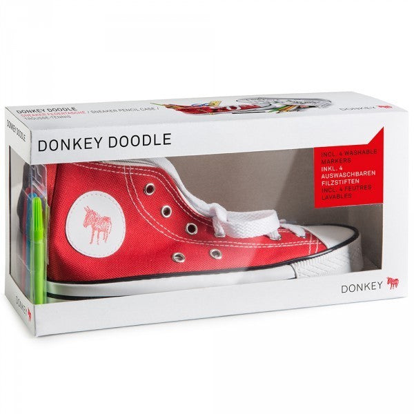 Donkey Doodle / Federtasche als Schuh rot