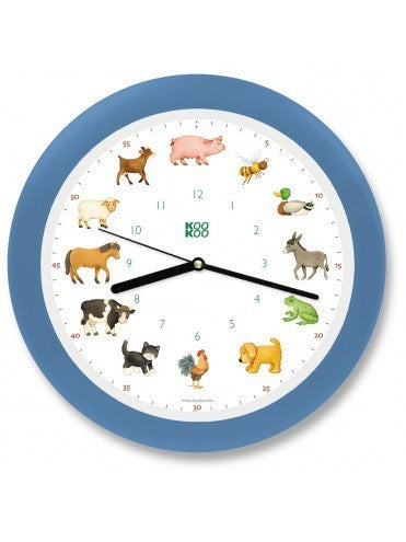 KidsWorld-Uhr-mit-Tierstimmen-von-KOOKOO-berlindeluxe-tiere-uhr-frosch-pferd-enet-balu