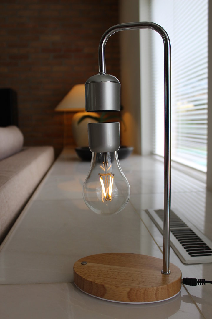 Schwebende Lampe LED-Glühbirne magnetisch - Sprachsteuerung + Berührung mit  kabellosem AUFLADEN + USB 3.0